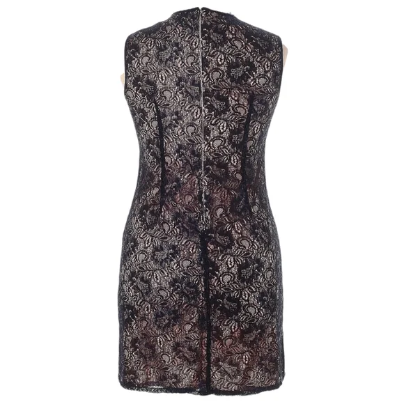 Adrianna Papell Black and Gold Lace Mini Dress - Picture 3 of 6